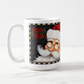 メリークリスマスマージングサンタ顔インスピリシティムグ コーヒーマグカップ (左)