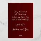 メリークリスマスミスタントウ書道挨拶 箔シーズンカード (裏面)