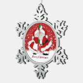 メリークリスマスミスタントーサンタスノーフレークオーナメント スノーフレークピューターオーナメント (右)