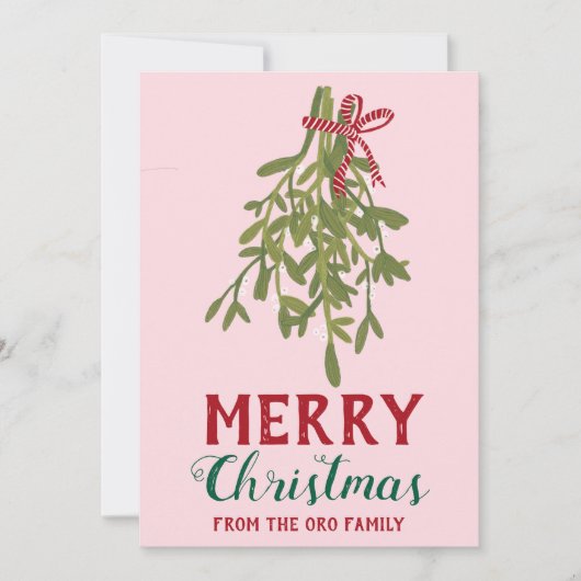 メリークリスマスミスタントー植物手作りクスト カード (正面)
