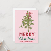 メリークリスマスミスタントー植物手作りクスト カード (正面/裏面インサイチュ)
