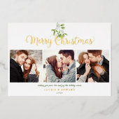 メリークリスマスミスタントー4フォト金ゴールド 箔シーズンカード (正面)