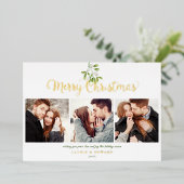 メリークリスマスミスタントー4フォト金ゴールド 箔シーズンカード (立ち正面)