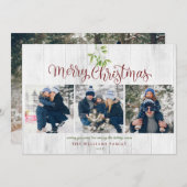 メリークリスマスミストレ素朴ートウ木材4写真 シーズンカード (正面/裏面)