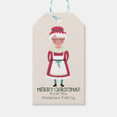 メリークリスマスミセス・サンタクロースお洒落ホリデー ギフトタグ (正面)