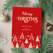 メリークリスマスミッドセンチュリーの赤いベージュの木 シーズンカード