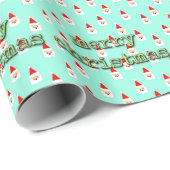 メリークリスマスミッドセンチュリーモダンサンタクロース ラッピングペーパー (ロールコーナー)
