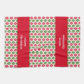 メリークリスマスミッドセンチュリーモダンスターオーナメント キッチンタオル (横)