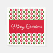 メリークリスマスミッドセンチュリーモダンスターオーナメント スタンダードカクテルナプキン (正面)