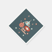 メリークリスマスミッドセンチュリーモダン スタンダードカクテルナプキン (角)