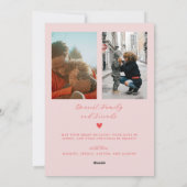 メリークリスマスミニマリストアーチピンク シーズンカード (裏面)