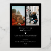 メリークリスマスミニマリストアーチブラック 箔シーズンカード (裏面)