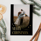 メリークリスマスミニマリストアーチブラック 箔シーズンカード