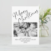 メリークリスマスミニマリストホリデーワンフォトカード 招待状 (スタンド正面)