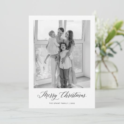 メリークリスマスミニマリスト写真クリスマスカード シーズンカード (スタンド正面)