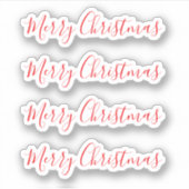 メリークリスマスミニマリスト手書きトレンディーフォント シール (正面)