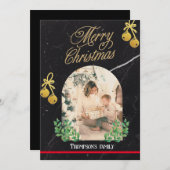 メリークリスマスミニマリスト明るいアーチ写真 シーズンカード (正面/裏面)