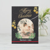 メリークリスマスミニマリスト明るいアーチ写真 シーズンカード (スタンド正面)