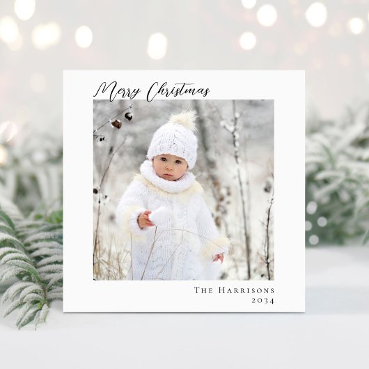メリークリスマスミニマルのモダン写真 シーズンカード