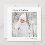 メリークリスマスミニマルのモダン写真 シーズンカード (正面)