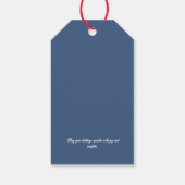 メリークリスマスミニマルの木の青 ギフトタグ (裏面)