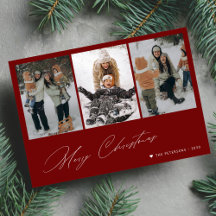 メリークリスマスミニマルの脚本3枚のフォトレッド