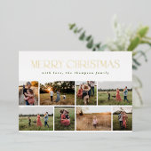 メリークリスマスミニマルゴールドフォイル8枚の写真 箔シーズンカード (立ち正面)