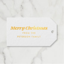 メリークリスマスミニマルシンプルのホイルメッセージカード