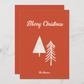 メリークリスマスミニマルツリー赤 シーズンカード (正面/裏面)
