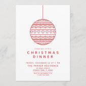 メリークリスマスミニマルディナーカード 招待状 (正面)