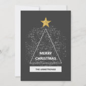 メリークリスマスミニマルモダンリストグリッタースター シーズンカード (正面)