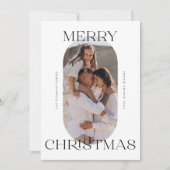 メリークリスマスミニマルモダンリストフォト シーズンカード (正面)