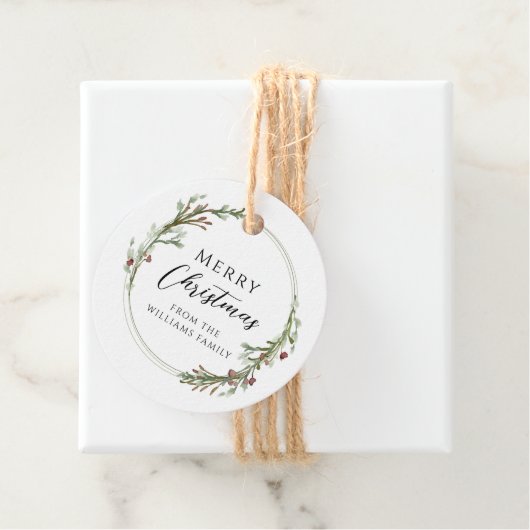 メリークリスマスミニマルリース フェイバータグ (インサイチュ)