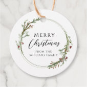 メリークリスマスミニマルリース フェイバータグ (正面)