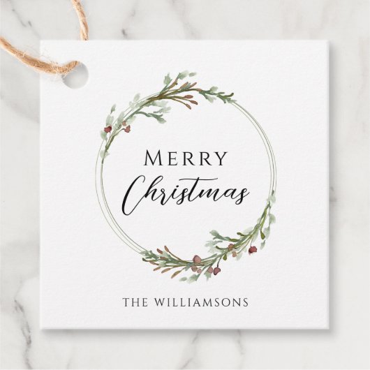 メリークリスマスミニマルリース フェイバータグ (正面)