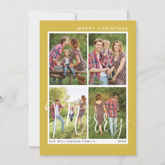 メリークリスマスミニマル四方写真 シーズンカード (正面)