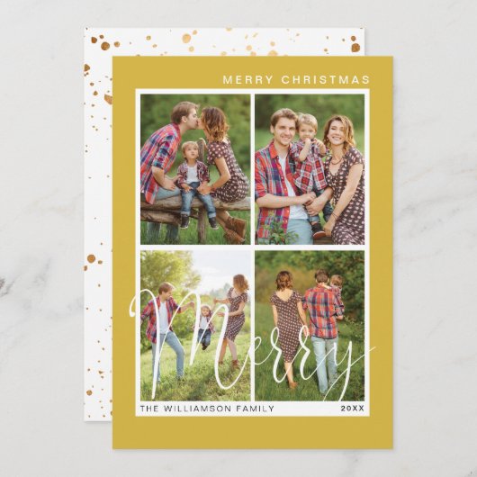 メリークリスマスミニマル四方写真 シーズンカード (正面/裏面)