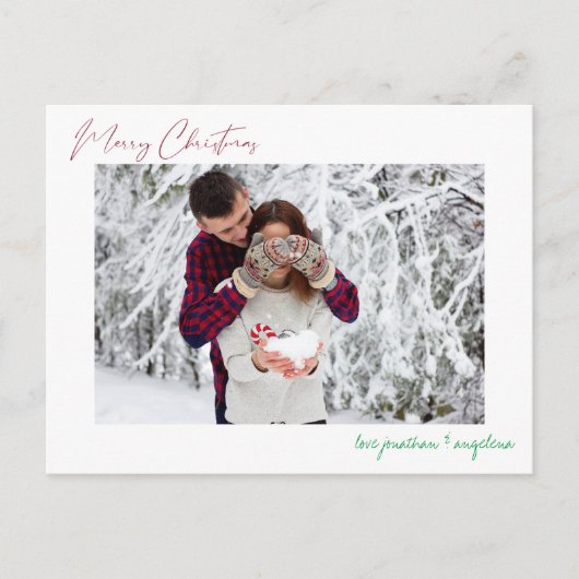 メリークリスマスミニモダンマリスト写真はがき ポストカード (正面)