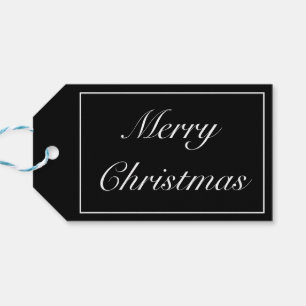 メリークリスマスミニモダンマリスト白黒 ギフトタグ