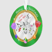メリークリスマスミュージカルパーソナライズされたノートオーナメント オーナメント (正面)