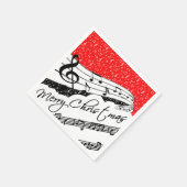 メリークリスマスミュージックテーマ スタンダードカクテルナプキン (角)