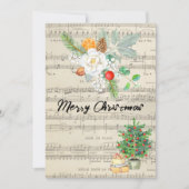 メリークリスマスミュージック紙冬のグリーティングシーズン シーズンカード (正面)