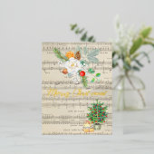 メリークリスマスミュージック紙冬のグリーティングシーズン 箔シーズンポストカード (立ち正面)