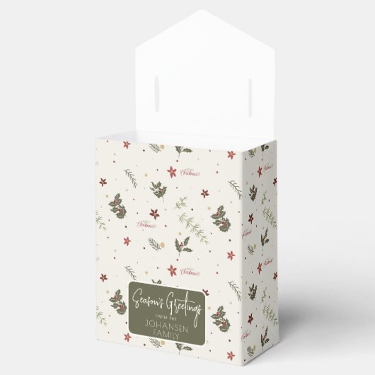 メリークリスマスミュートのヒイラギの葉の休日 フェイバーボックス (オープン)