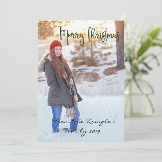 メリークリスマスミント水玉模様 シーズンカード (スタンド正面)