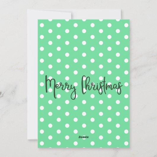 メリークリスマスミント水玉模様 シーズンカード (裏面)