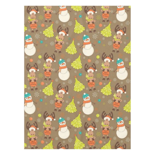 メリークリスマスムースと雪だるま テーブルクロス (正面)