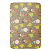 メリークリスマスムースと雪だるま バスマット (正面縦)