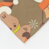 メリークリスマスムースと雪だるま フリースブランケット (角)