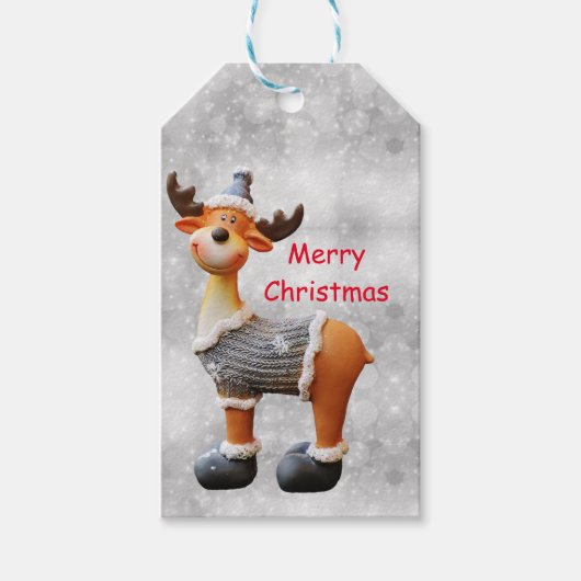 メリークリスマスムースは帽子をかぶっている ギフトタグ (正面)